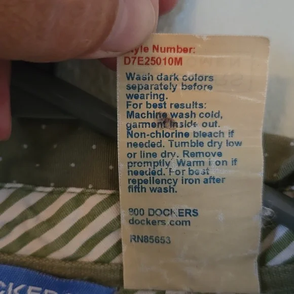 Dockers Olive Green Dot Button Down Long Sleeve Shirt Size Medium - Picture 9 of 9